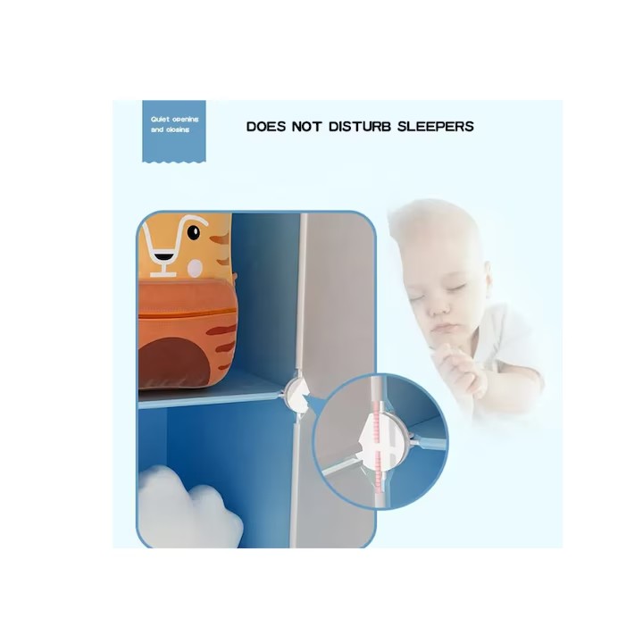 Dulap modular pentru copii, alb, 8 rafturi, durabil, 76X37X147 cm , crem simplu